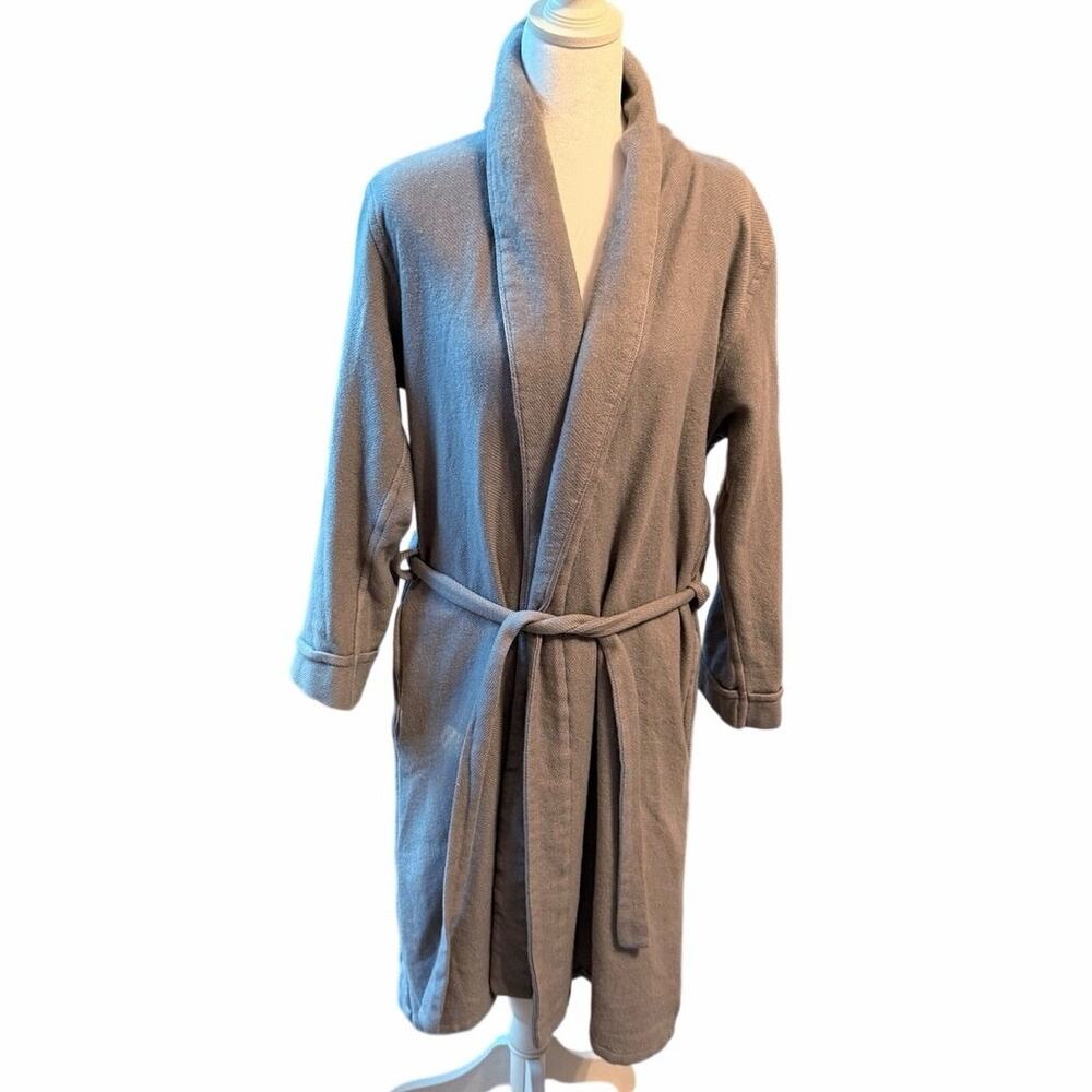 Cashmere Boutique 100% Pure Cashmere Gray Belted Luxury Robe OS XS–XL